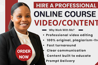 create online course video, elearning video, course curriculum, course content