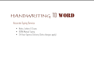 type handwritten notes, documents or scanned pdfs into to word or PDF