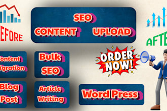 do content upload to wordpress and write bulk SEO blog posts and articles