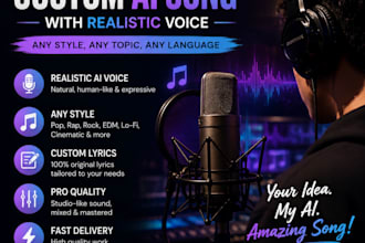 create custom ai song with realistic voice with any style