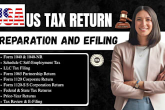 prepare US tax return llc tax filling 1040  1120 business as US CPA