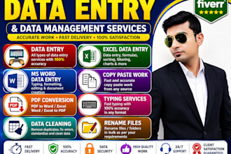 do data entry, excel, word, typing and PDF conversion