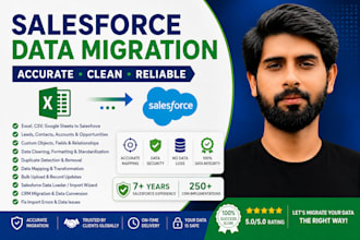 do salesforce data migration, import, cleanup and upload