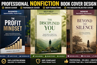 design nonfiction book cover, ebook, paperback cover, fix amazon rejected cover