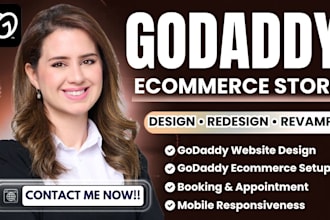 design godaddy ecommerce website, ecommerce store setup, fix ecommerce store