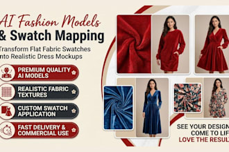 create ai fashion models and apply fabric mockup