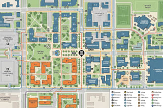 create university, wayfinding, visitor and outdoor site map