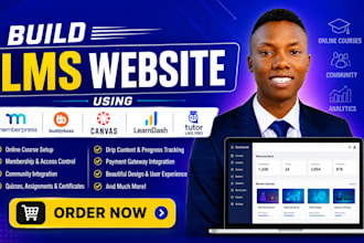 build lms website using memberpress buddyboss canvas learndash lms tutor lms pro