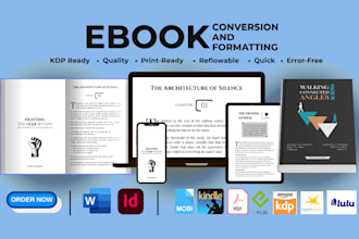 fix layout, kindle ebook conversion, pdf conversion, indesign formatting epub