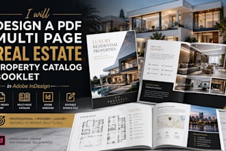 design a pdf multi page real estate property catalog booklet in adobe indesign