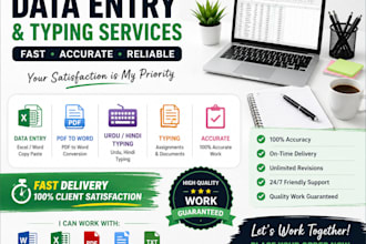 do PDF assignments urdu hindi typing and data entry