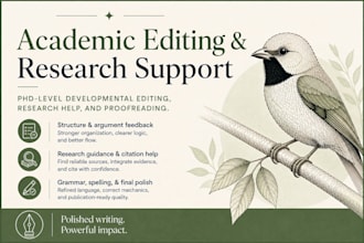 provide structured academic editing and research support