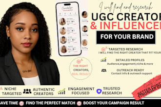 find and research ugc creators and influencers for your brand