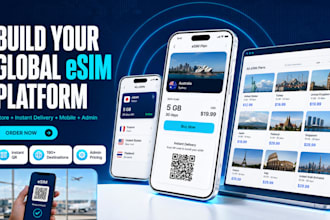 build esim platform, esim reseller website and esim mobile app