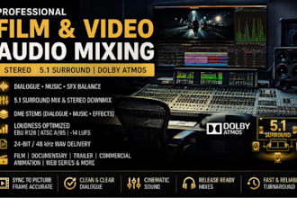mix your film video audio in stereo 51 surround and dolby atmos