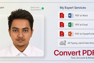 convert PDF to word, excel, powerpoint and do manual typing