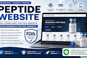 do peptide website, fda compliant, and woocommerce peptide website