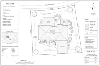 draw your site plan, plot plan, property map for city permit very fast