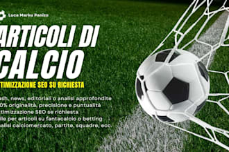 write SEO football articles and blogs in italian