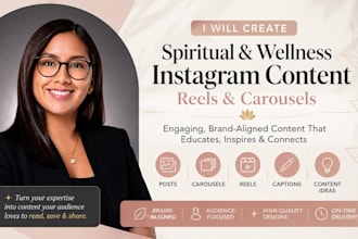 create spiritual and wellness instagram content reels and carousels