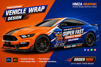 do stunning car wrap design, truck wrap, van wrap and vehicle wrap design