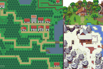create rpg makeer mv mz top down tile map pixel art tileset assets sprities