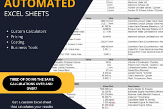 create am automated excel spreadsheet, calculator