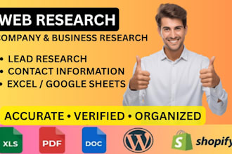 do accurate web research and collect company information