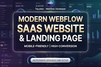 develop modern webflow saas website and landing page