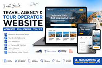 tour operator website travel agency wordpress air transport ota booking gyg seo