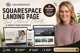 do squarespace landing page design or redesign squarespace website development