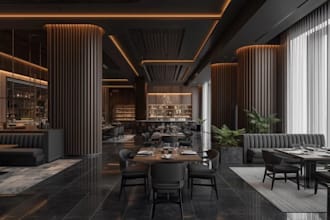 interior design of commercial office, restaurant, hotel,