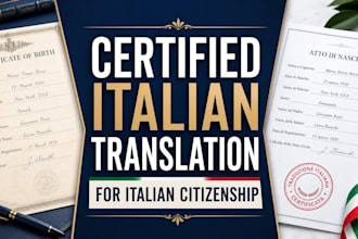 handle italian court translation, asseverazione, and legal notes for 1948 cases