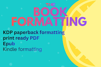 do book formatting and kindle ebook formatting for amazon
