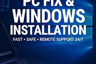 fix pc  problems and  install windows for you