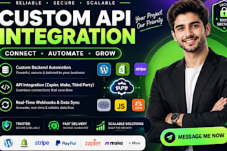do api integration stripe API wordpress api, PHP API, firebase, supabase backend