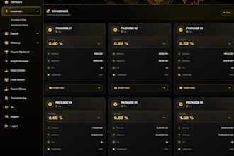 build ROI MLM software with investment packages level plan and admin panel
