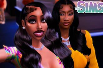 create unique custom sims for sim 4 unique sims, and design cc mods, the sim