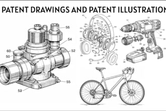 draw uspto patent drawing, patent illustration, utility or design patent filling