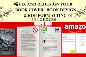 fix and redesign your rejected ebook, book cover, book design and kdp formatting
