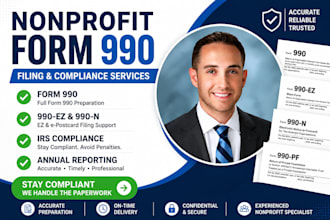 prepare and file your nonprofit irs form 990, 990 ez, 990 n or 990 pf
