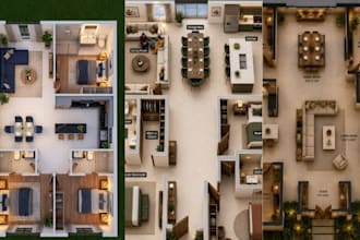 create 2d 3d floor plan and realistic interior design using cohoom