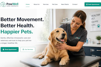 build wix animal chiropractor website veterinary hospital pet care website