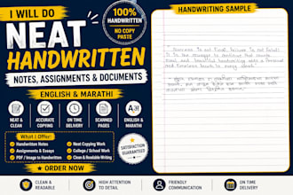 do neat english and marathi handwriting