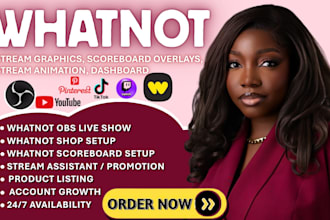 setup whatnot live stream overlay, card breaks setup, obs studio, twitch