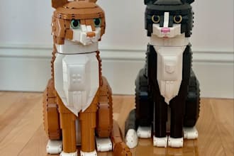 do custom lego design 3d lego pet model, moc lego dog using in bricklink