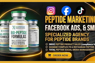 do peptide marketing, manage peptide facebook ads, and be your peptide SMM