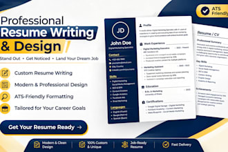 design a professional and ats friendly resume or CV