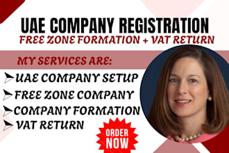 do uae company registration, free zone company formation, uae vat return
