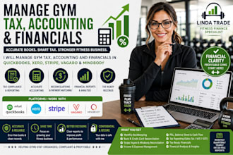manage gym tax, accounting and financials in quickbooks, xero, stripe and vagaro